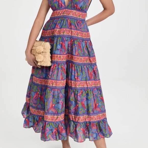 Farm Rio Full length Blue Print Dress - Picture 6 of 11